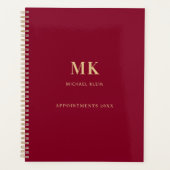 Bourgogne gouden naam monogram 2026 planner (Voorkant)