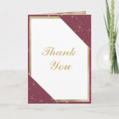 Bourgogne gouden schittering glitter 90ste verjaar bedankkaart (Voorkant)