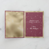 Bourgogne gouden schittering glitter 90ste verjaar bedankkaart (Binnen)