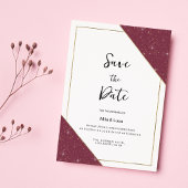 Bourgogne gouden schittering glitter Save the Date Kaart