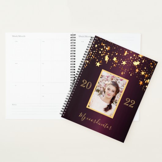 Bourgogne gouden sterren foto 2025 planner (Display)