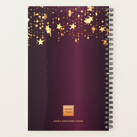 Bourgogne gouden sterren monogram 2025 planner (Achterkant)
