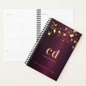 Bourgogne gouden sterren monogram 2026 planner (Display)