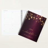 Bourgogne gouden sterren naam elegant 2026 planner (Display)