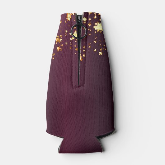 Bourgogne gouden sterren partij monogram naam flesjeskoeler (Achterkant)