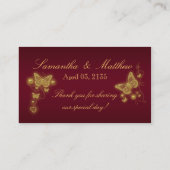 Bourgogne gouden vlinder plaatsing kaarten plaatskaartje (Achterkant)