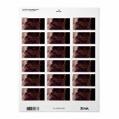 Bourgogne & Gouden Waterverf Marmeren Agaat Vergul Etiket (Full Sheet)