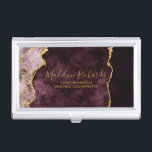 Bourgogne & Gouden Waterverf Marmeren Agaat Vergul Visitekaarthouder<br><div class="desc">Bourgondische Waterverf & Gold Foil Waterverf Marble Agate Gilded Geode Design,  met moderne en scriptlettertypen. Trendy en chique visitekaartenkoffer! ~ Bekijk mijn winkel om de hele suite te zien voor dit ontwerp!</div>