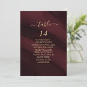 Bourgogne & goudkalligrafie-kaarten kaart (Staand voorkant)