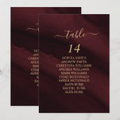 Bourgogne & goudkalligrafie-kaarten kaart (Voorkant / Achterkant)