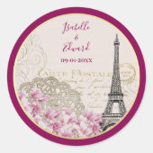  Bourgogne goudroze oliefabriek bloesems Ronde Sticker (Voorkant)