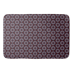 Bourgogne & Grijs Bloemen Geschilderde Quilt Badmat