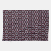 Bourgogne & Grijs Bloemen Geschilderde Quilt Theedoek (Horizontaal)