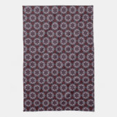 Bourgogne & Grijs Bloemen Geschilderde Quilt Theedoek (Verticaal)