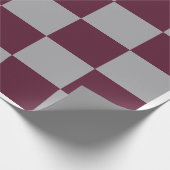 Bourgogne & grijs geruit inpakpapier (Hoek)
