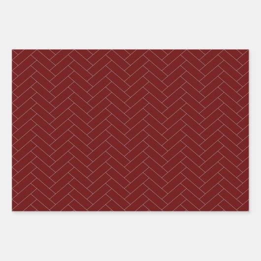 Bourgogne grijs groot visgraatpatroon inpakpapier vel (Voorkant 2)