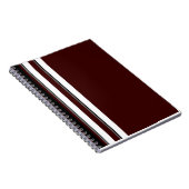 Bourgogne/grijs & wit strepen Notitieboek (Rechterzijde)