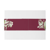 Bourgogne groen bloemenbruiloft uitnodiging uitnodigingen wikkel (Achterkant Voorbeeld)