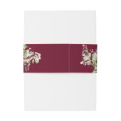 Bourgogne groen bloemenbruiloft uitnodigingen wikkel (Achterkant Voorbeeld)