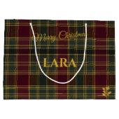 Bourgogne, groen en geel geplakt Kerstmis Groot Cadeauzakje (Achterkant)