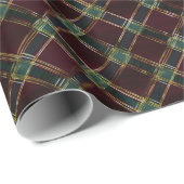 Bourgogne, Groen en Geel Kruisplak Cadeaupapier (Rol Hoek)