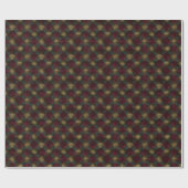 Bourgogne, groen en geel plaid - feestelijk rustie cadeaupapier (Vlak)
