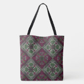 Bourgogne/Groen Etnisch Tas (Achterkant)