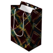 Bourgogne, Groen, Geel & Kruisgeplakt Custom Medium Cadeauzakje (Voorkant Gekanteld)