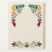 Bourgogne Groen Gouden Bloem Versierd Initiaal Planner (Achterkant)