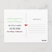 Bourgogne, groene munt twee foto Save the Date Briefkaart (Achterkant)