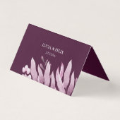 Bourgogne grote bladeren bruiloft plaats kaarten (Achterkant)