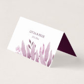 Bourgogne grote bladeren bruiloft plaats kaarten (Achterkant)