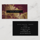 Bourgogne Grungy Distress Gold Marble Vip Visitekaartje (Voorkant / Achterkant)