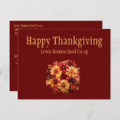Bourgogne Happy Thanksgiving van Homeschool Co op Briefkaart (Voorkant / Achterkant)