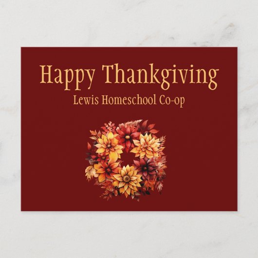 Bourgogne Happy Thanksgiving van Homeschool Co op Briefkaart (Voorkant)