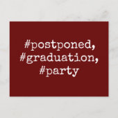 bourgogne hashtag uitgesteld afstudeerfeest briefkaart (Voorkant)