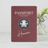 Bourgogne Hawaii Passport Bewaar de datum Save The Date (Staand voorkant)