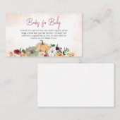 Bourgogne Herfst Bloemen Pompoen Boeken voor Baby Informatiekaartje (Voorkant / Achterkant)