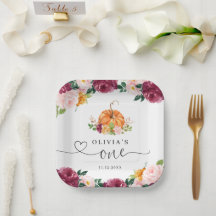 Bourgogne herfst bloemenpompoen 1e verjaardag