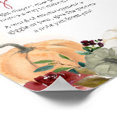 Bourgogne Herfst Bloemenpompoen Late Night Luiers Poster (Hoek)