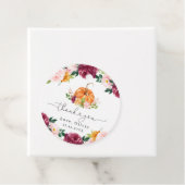 Bourgogne herfst bloemenpumpkin dank u bedankjes labels (In situ)