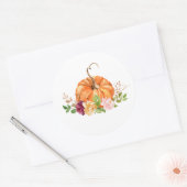 Bourgogne herfst bloemenpumpkin ronde sticker (Envelop)