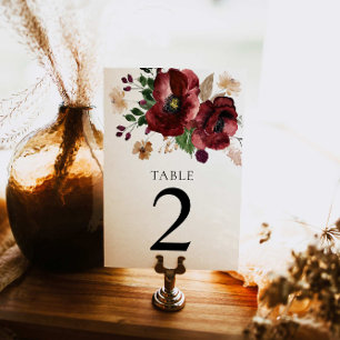 Bourgogne Herfst Botanische Bruiloft Tafel Kaart