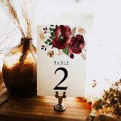 Bourgogne Herfst Botanische Bruiloft Tafel Kaart