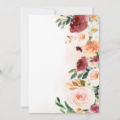 Bourgogne Herfst Floral Pumpkin Baby shower Kaart (Achterkant)