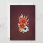 Bourgogne Herfst Flowers Elegant Script 30e Verjaa Kaart (Achterkant)