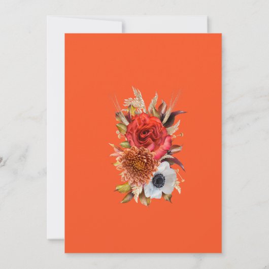 Bourgogne Herfst Flowers Elegant Script 40th Birth Kaart (Achterkant)