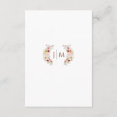 Bourgogne Herfst Herfst Bloemen Bruiloft Menu Kaar (Achterkant)