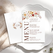 Bourgogne Herfst Herfst Bloemen Bruiloft Menu Kaar