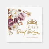 Bourgogne Herfst Herfst Floral Sweet 16 Servet (Voorkant)